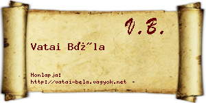 Vatai Béla névjegykártya